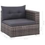 Voir la diapositive 6 : VIDAXL Salon de jardin 3 pcs avec coussins Resine tressee Gris