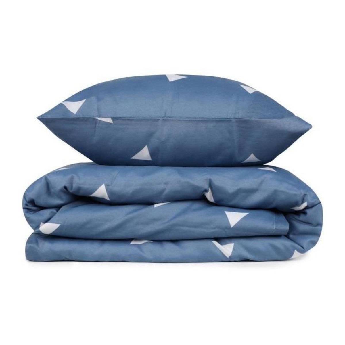 GENERIQUE Parure de lit - 1 housse de couette 220 x 240 cm + 2 taies d'oreiller 60 x 60 cm - 65% coton, 35% polyester - Bleu