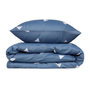 Voir la diapositive 2 : GENERIQUE Parure de lit - 1 housse de couette 220 x 240 cm + 2 taies d'oreiller 60 x 60 cm - 65% coton, 35% polyester - Bleu