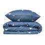 Voir la diapositive 2 : GENERIQUE Parure de lit - 1 housse de couette 220 x 240 cm + 2 taies d'oreiller 60 x 60 cm - 65% coton, 35% polyester - Bleu