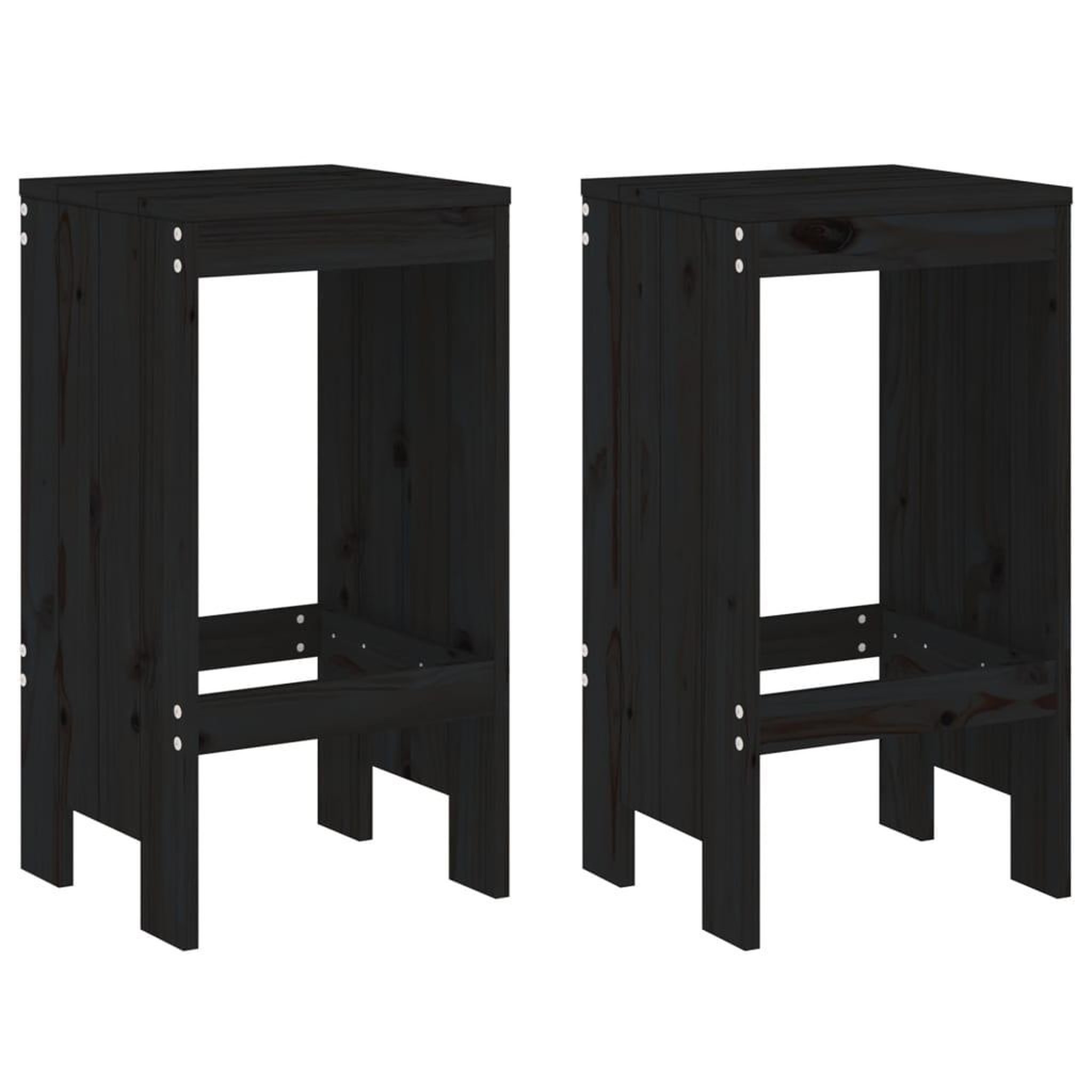 Voir la diapositive 3 : VIDAXL Ensemble de bar de jardin 3 pcs noir bois de pin massif