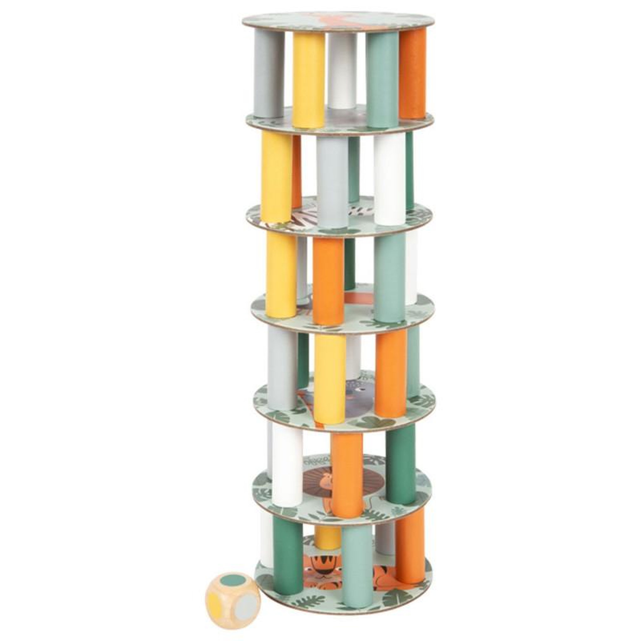 Voir la diapositive 3 : SMALL FOOT Small Foot - Wooden Wobble Tower Safari Game 11958