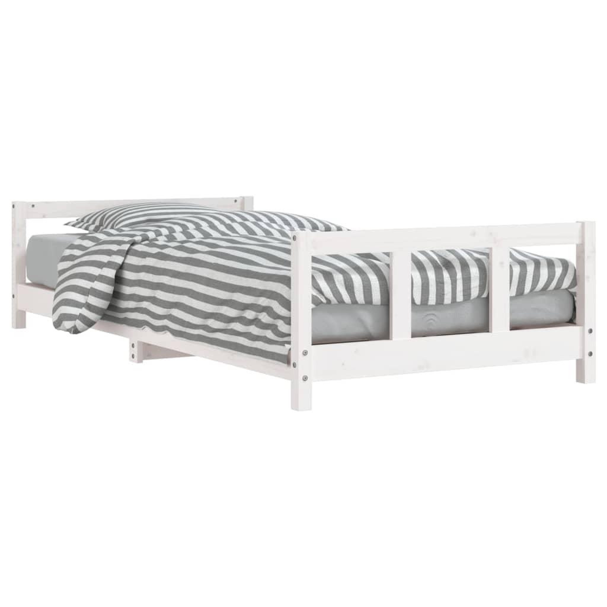 Voir la diapositive 2 : VIDAXL Cadre de lit pour enfants blanc 90x190 cm bois de pin massif