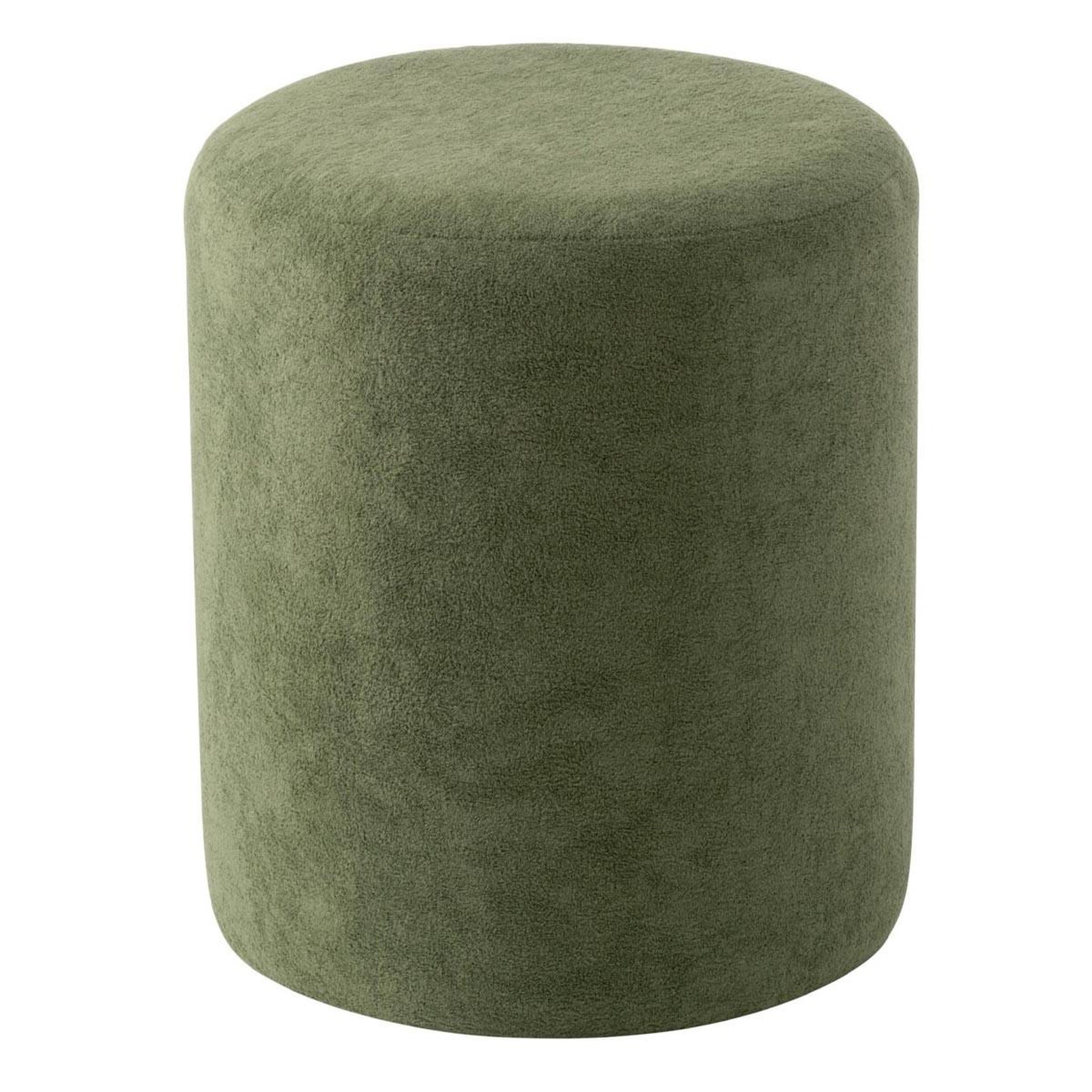 J-LINE Pouf cylindrique  moon  41cm gris vert