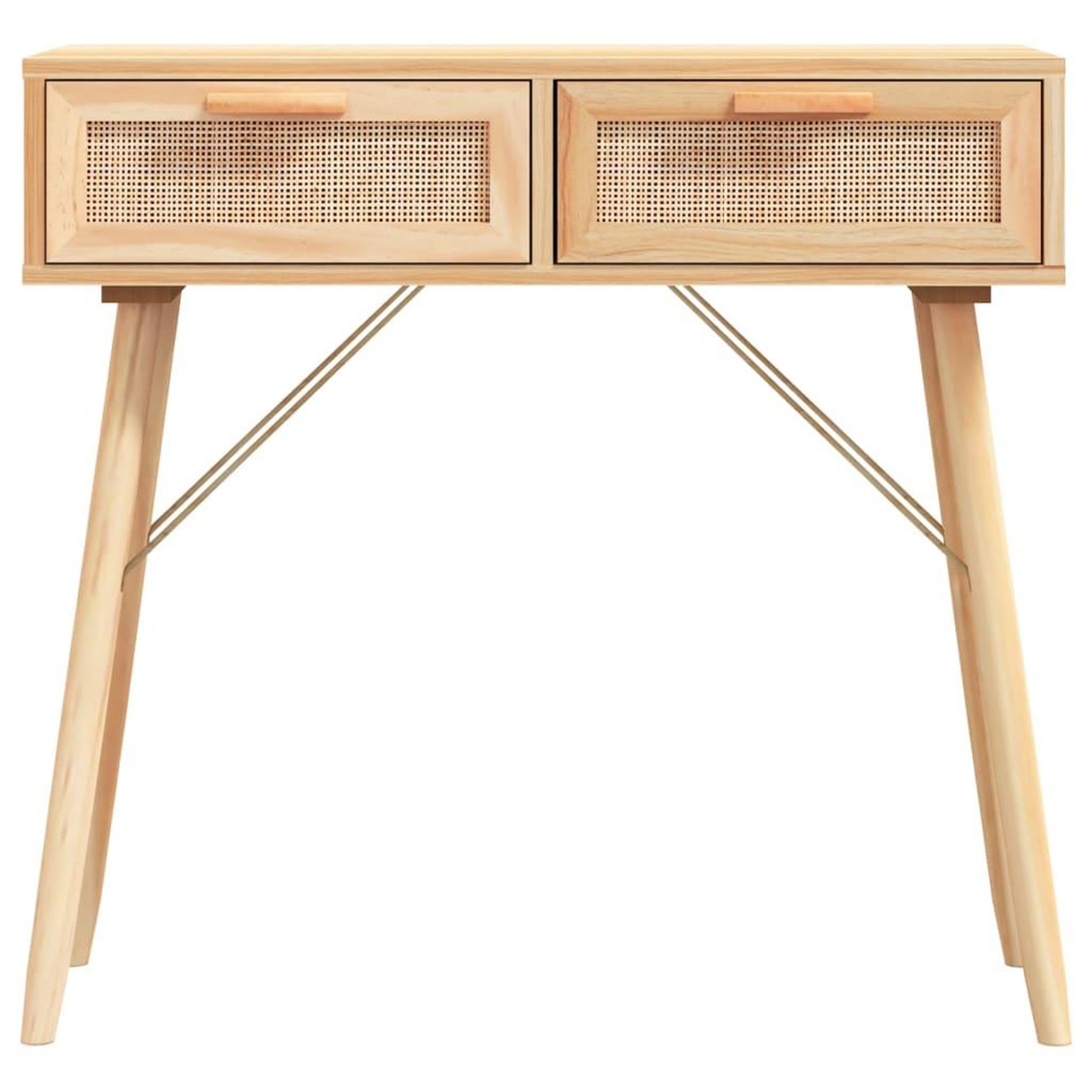 Voir la diapositive 4 : VIDAXL Table console Marron 80x30x75 cm Bois massif pin /rotin naturel
