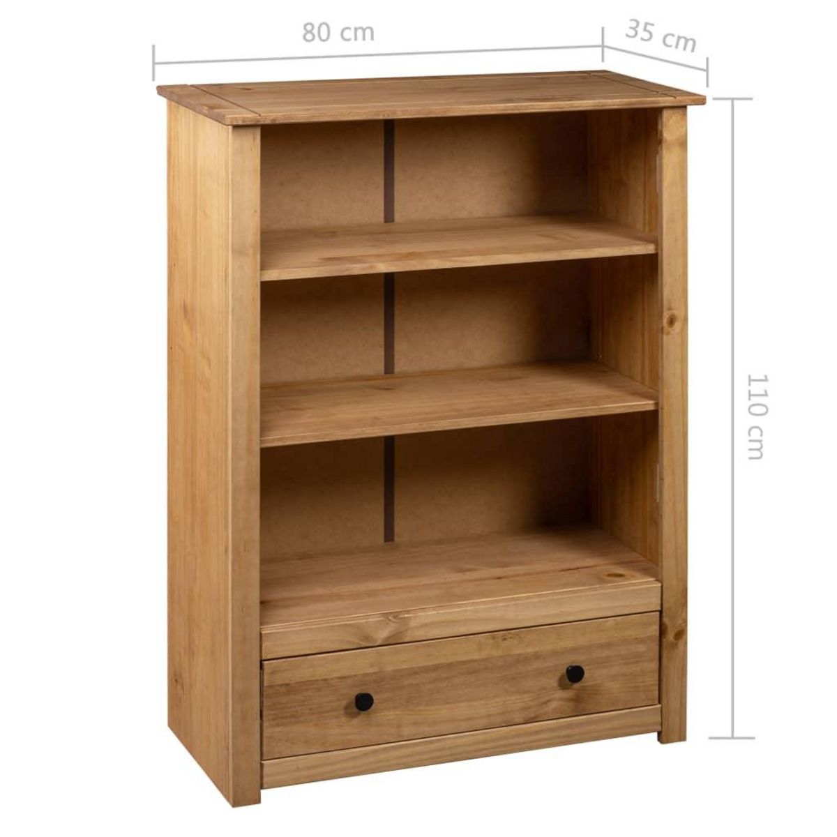 VIDAXL Bibliotheque 80x35x110 cm Bois de pin massif Assortiment Panama