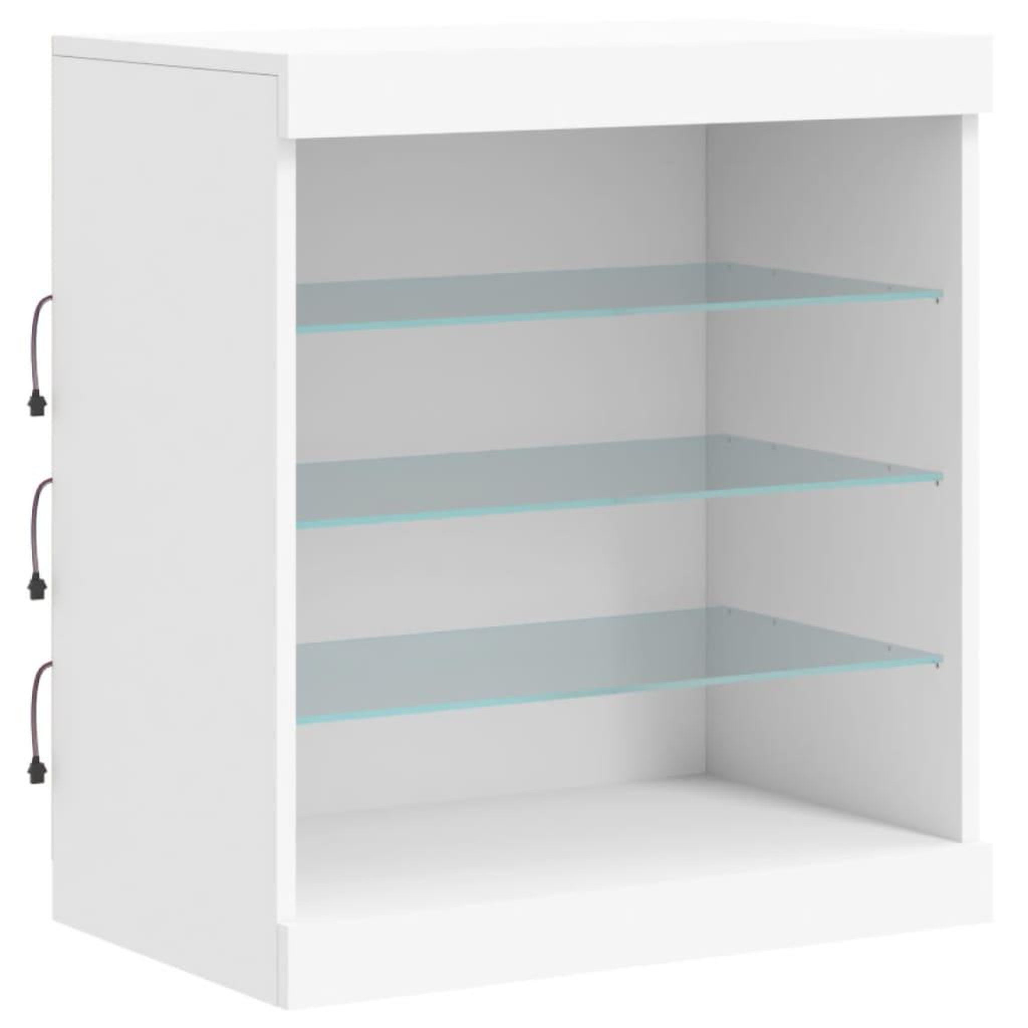 Voir la diapositive 5 : VIDAXL Buffet avec lumieres LED blanc 60,5x37x67 cm