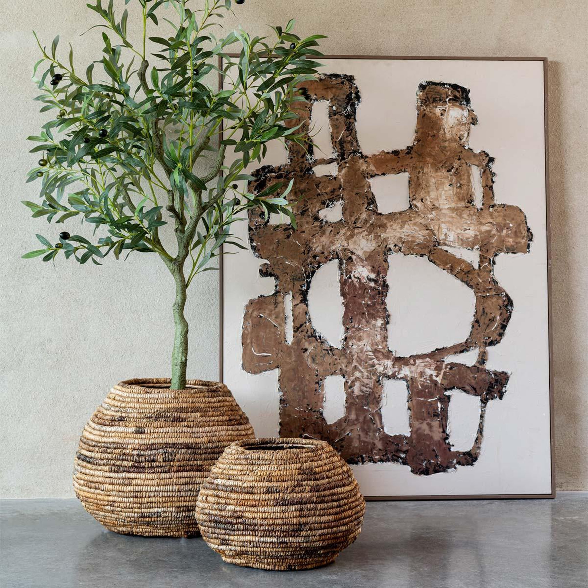 Voir la diapositive 4 : J-LINE Tableau déco  vot  93x123cm marron