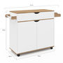 Voir la diapositive 5 : ID MARKET Desserte de cuisine COSY XXL placard avec tiroir blanc et plateaux façon hêtre L.90 CM