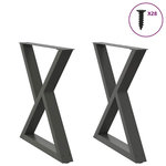 VIDAXL Pieds de table a manger 2 pcs anthracite 80x(72-73,3) cm acier