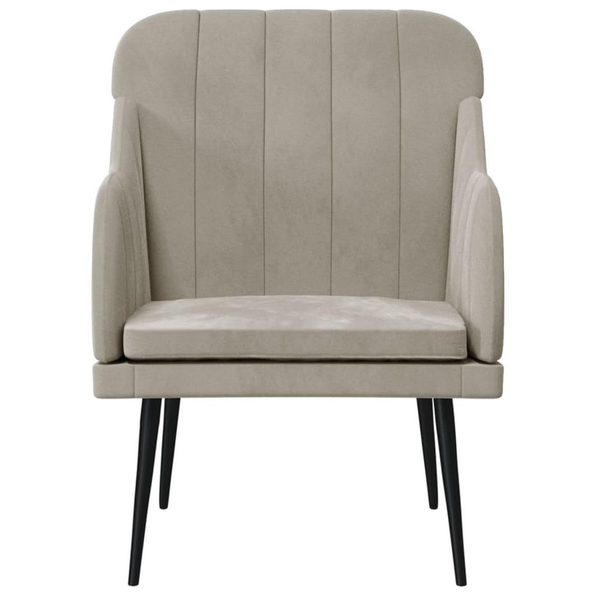 VIDAXL Fauteuil Gris clair 63x76x80 cm Velours