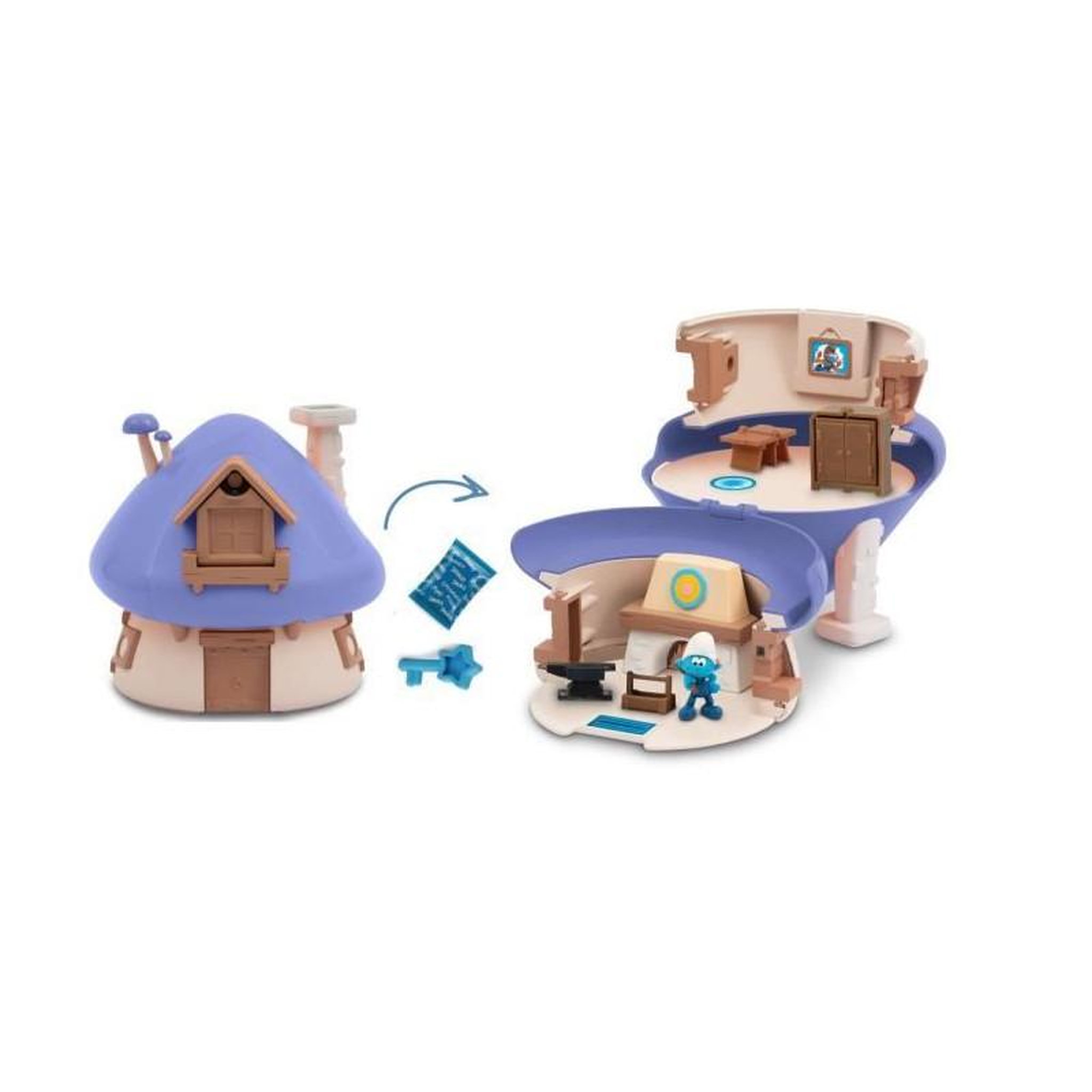 Voir la diapositive 3 : Giochi Preziosi Maison de jeu - GIOCHI PREZIOSI - Les Schtroumpfs - Maison magique avec 1 figurine et accessoires - a partir de 3 ans - PUF28