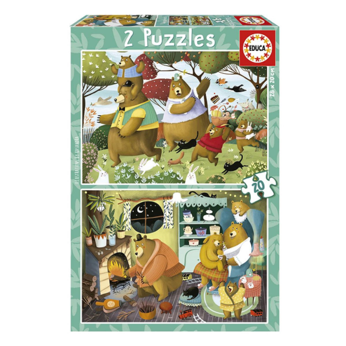 EDUCA 2 x 20 pcs la famille ours