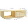 Voir la diapositive 6 : VIDAXL Table basse 110x50x33,5 cm bois de sapin massif