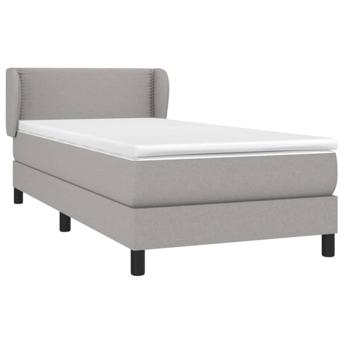 VIDAXL Sommier a lattes de lit avec matelas Gris clair 80x200 cm Tissu