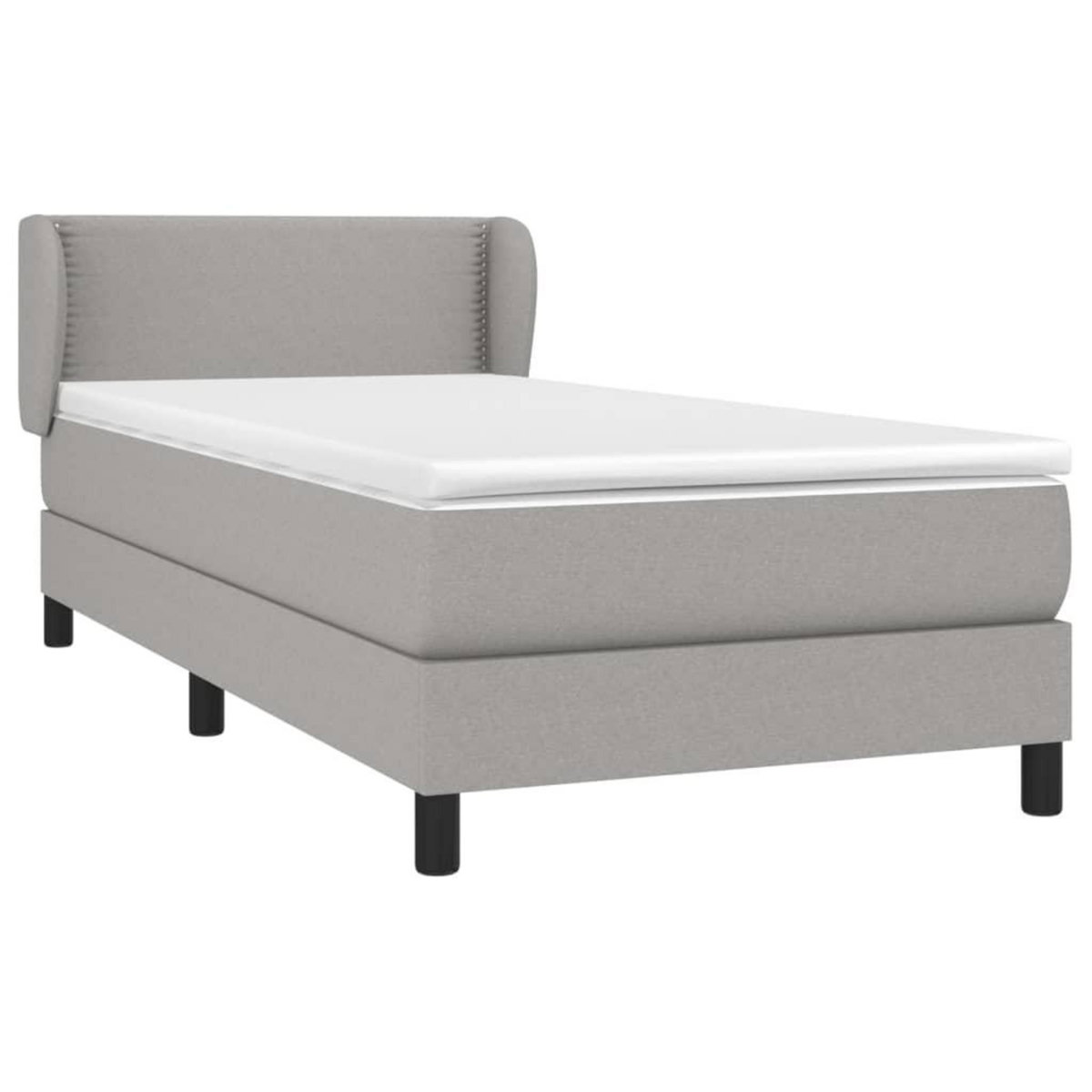 VIDAXL Sommier a lattes de lit avec matelas Gris clair 80x200 cm Tissu