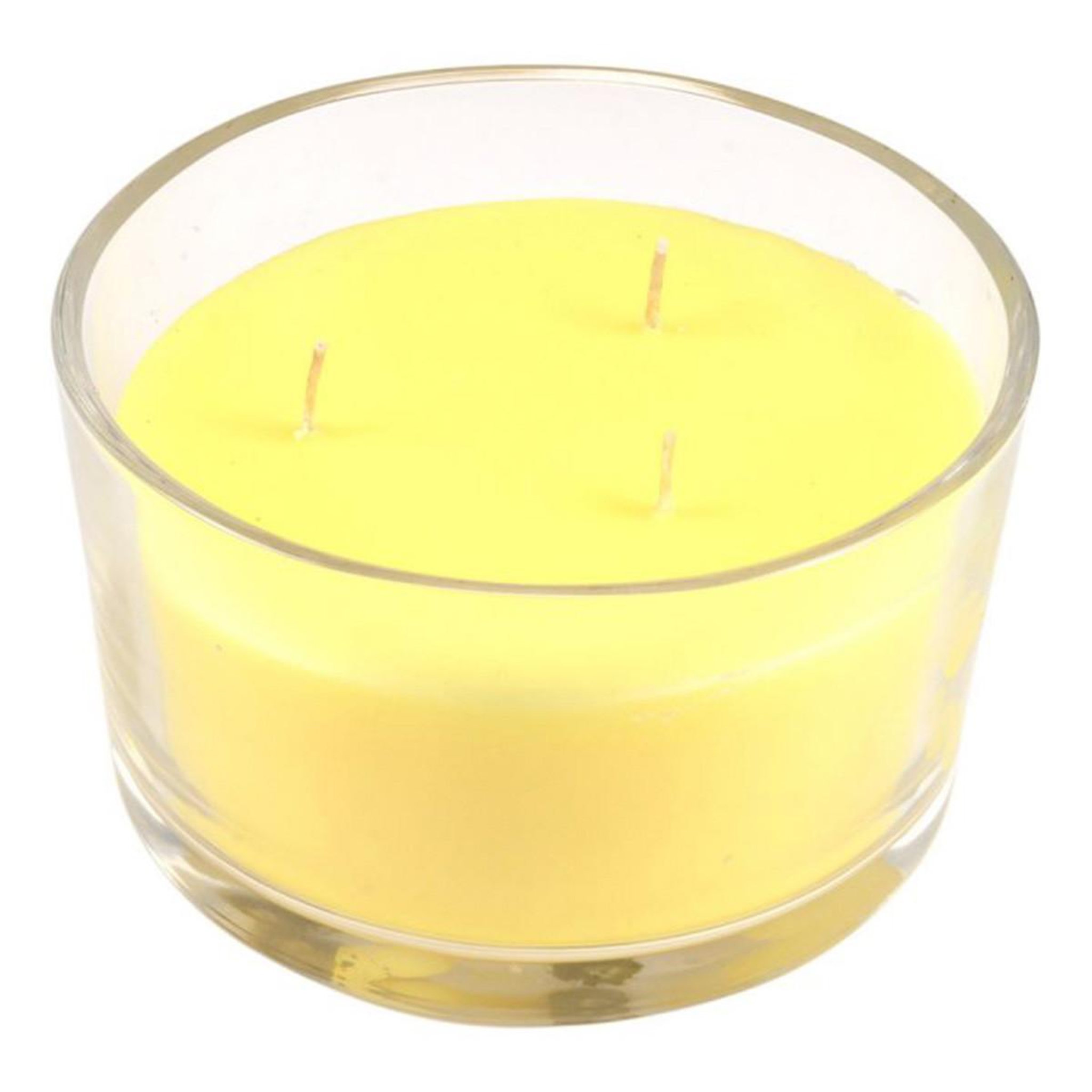 HOMEA Bougie Parfumée 3 Mèches  Essentiel  13cm Citronnelle