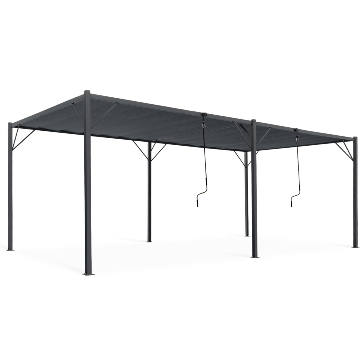 ID MARKET Pergola lames orientables 3x6 M gris anthracite