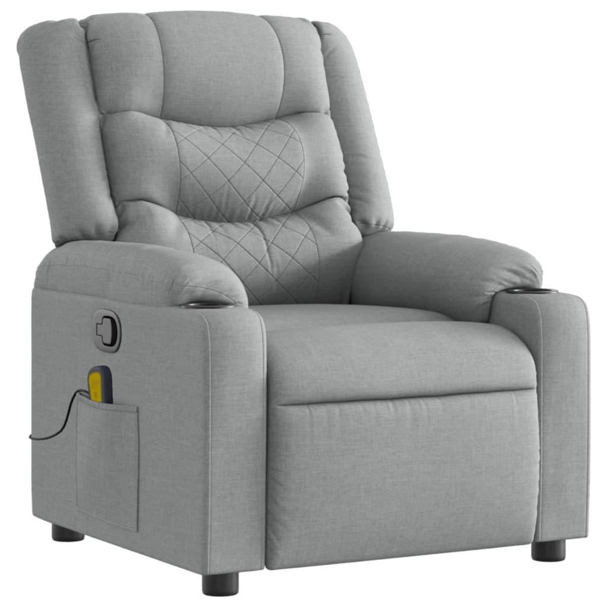 VIDAXL Fauteuil de massage inclinable Gris clair Tissu