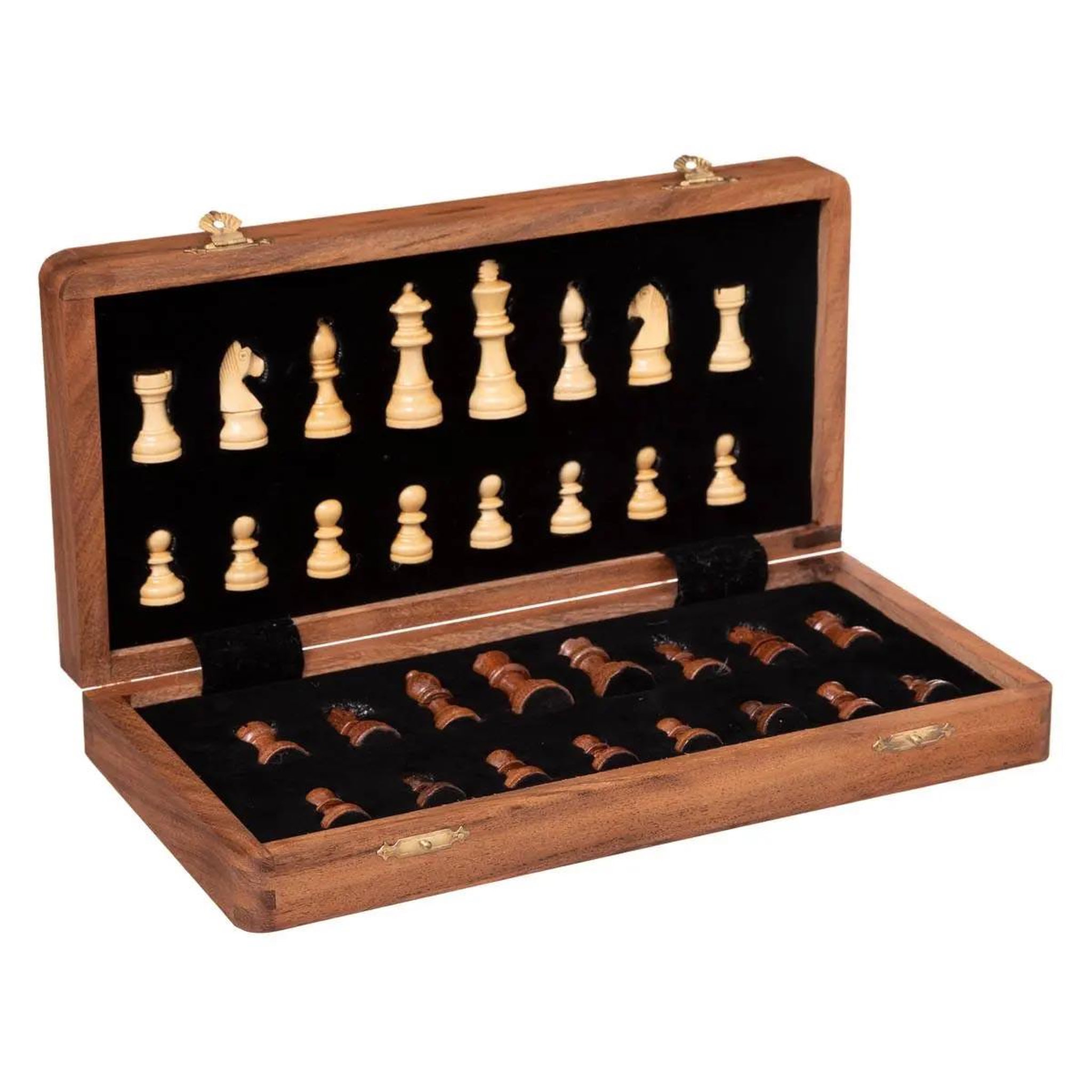 Voir la diapositive 2 : ATMOSPHERA Jeu d'échec déco  bois d'acacia  33cm marron