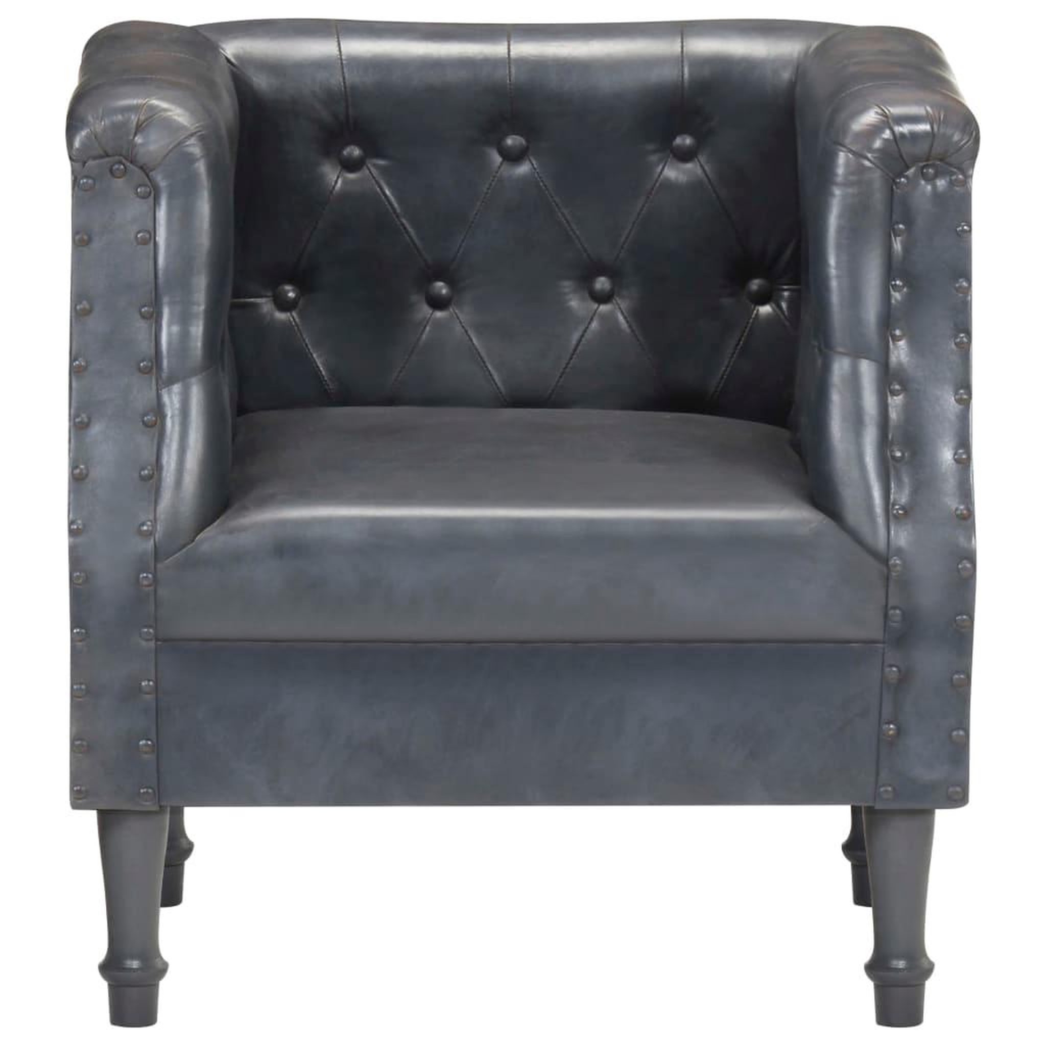 Voir la diapositive 2 : VIDAXL Chaise cabriolet gris cuir veritable
