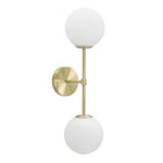 Paris Prix Applique Murale 2 Sphères  Glamy Doppia  55cm Blanc & Or