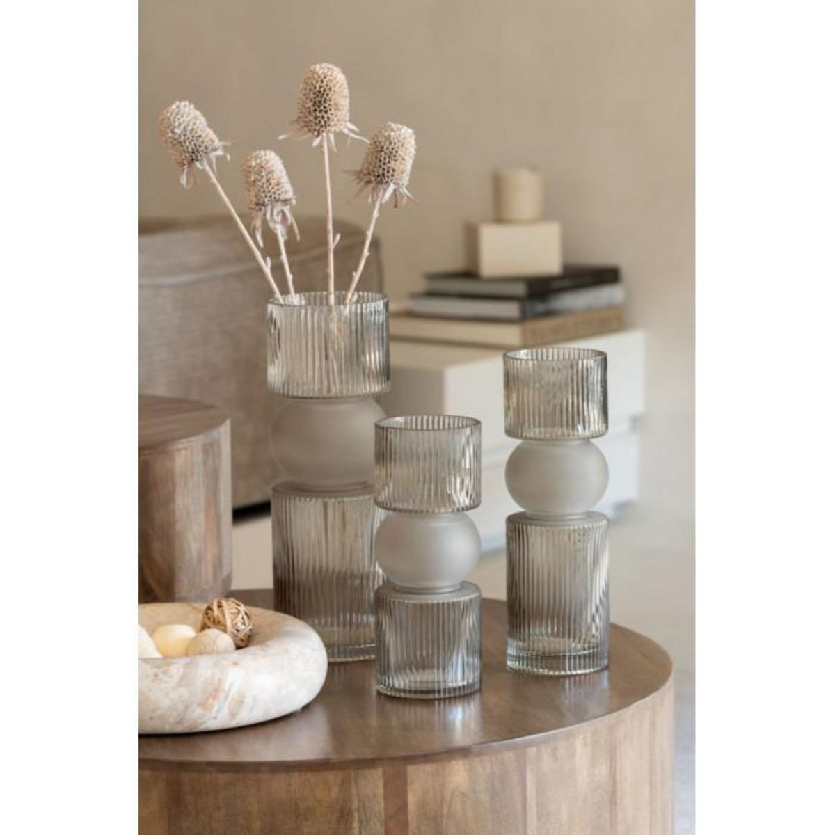 Paris Prix Vase Design en Verre  Bonbon  35cm Gris