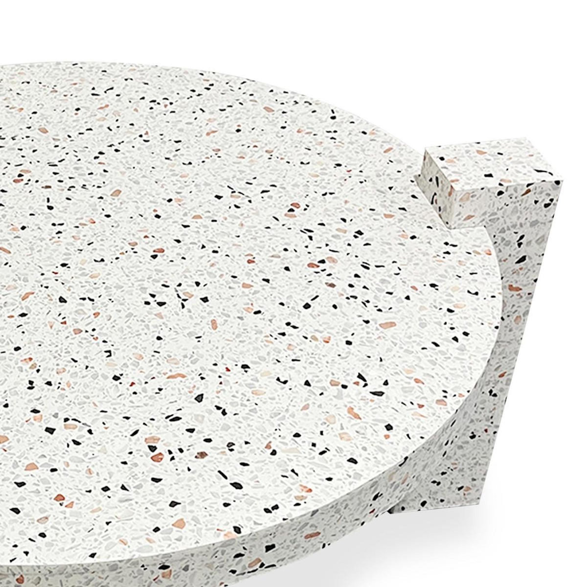 Paris Prix Table Basse Effet Terrazzo  Terry  84cm Gris Clair