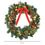 Voir la diapositive 3 : HOMCOM Couronne de Noël artificielle lumineuse - Décoration de Noël LED - Ø 60 cm 20 LED blanc chaud - décoration incluse