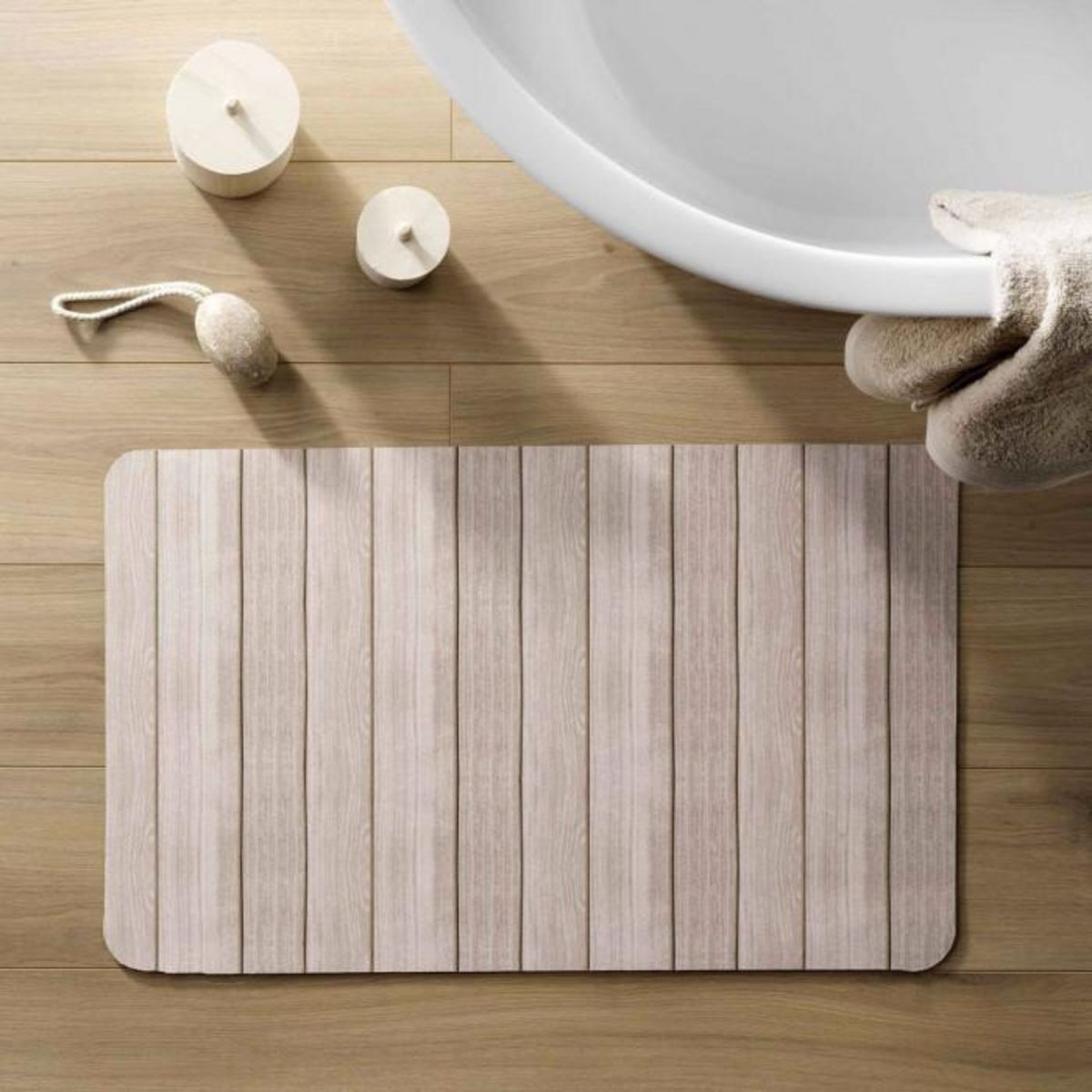 Paris Prix Tapis de Bain Imprimé  Calista  50x80cm Naturel