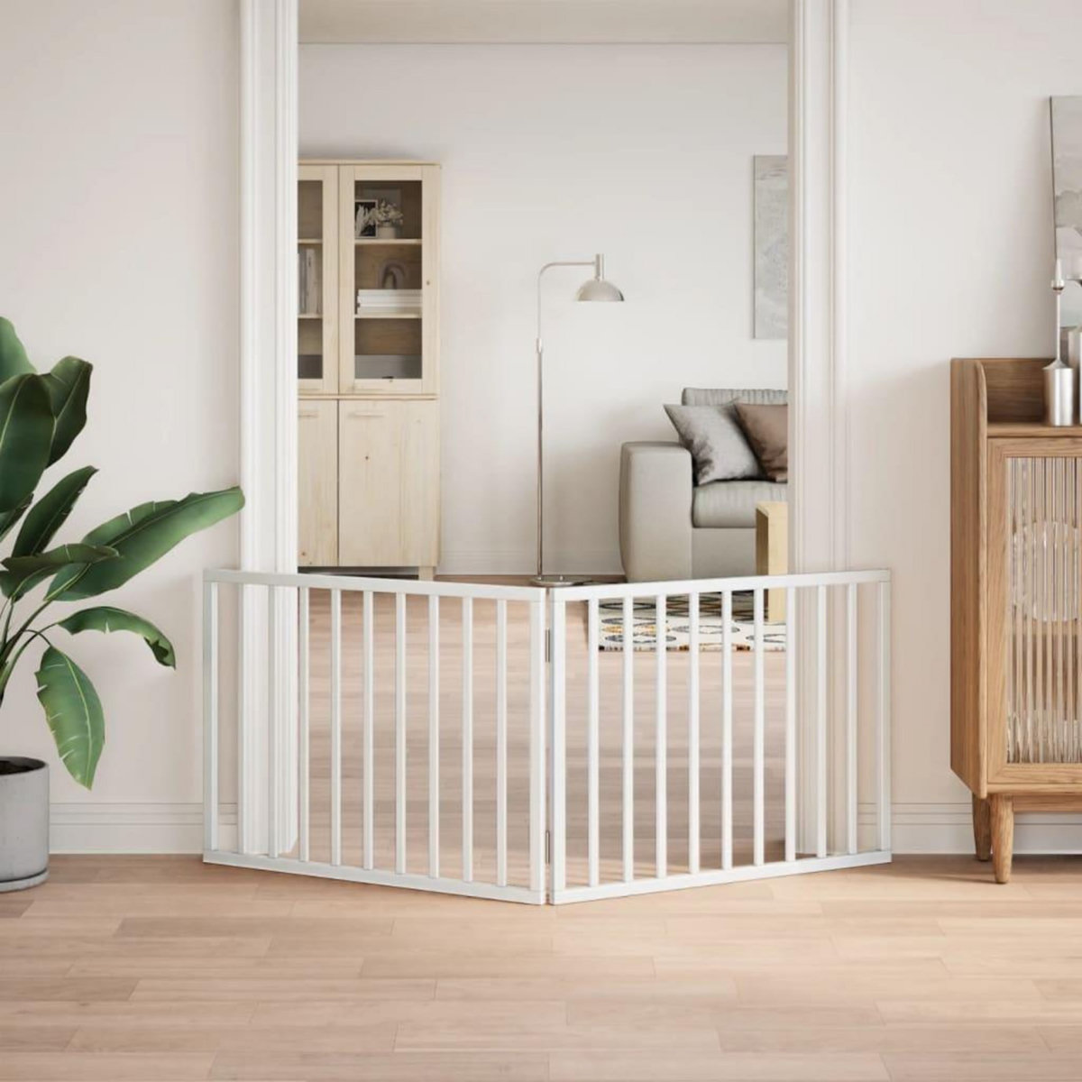 VIDAXL Barriere pour chien pliable 2 panneaux 160 cm bois de peuplier