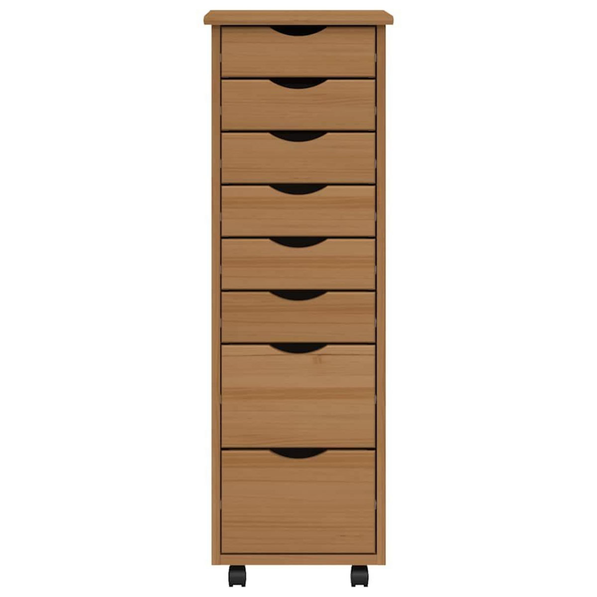 VIDAXL Armoire roulante avec tiroirs MOSS bois de pin marron miel