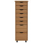Voir la diapositive 5 : VIDAXL Armoire roulante avec tiroirs MOSS bois de pin marron miel