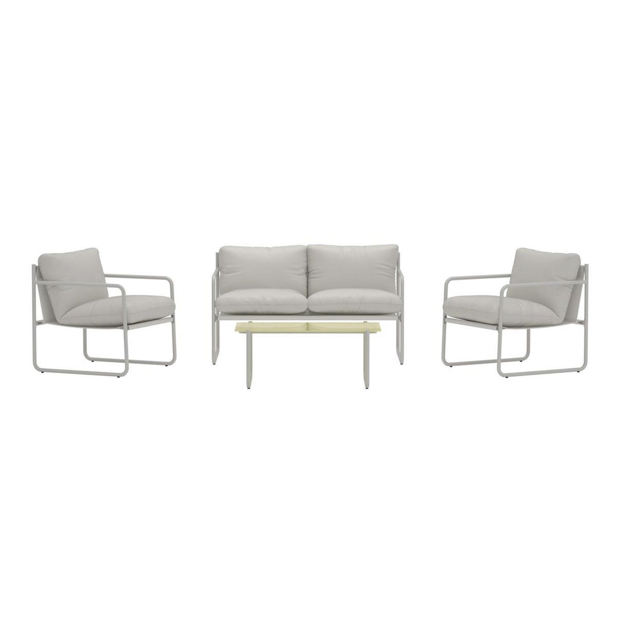 Paris Prix Salon de Jardin 4 Places  Thassos  128cm Gris