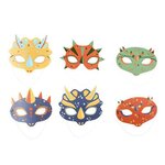 Paris Prix Lot de 6 Masques en Papier  Dinosaure  19cm Multicolore