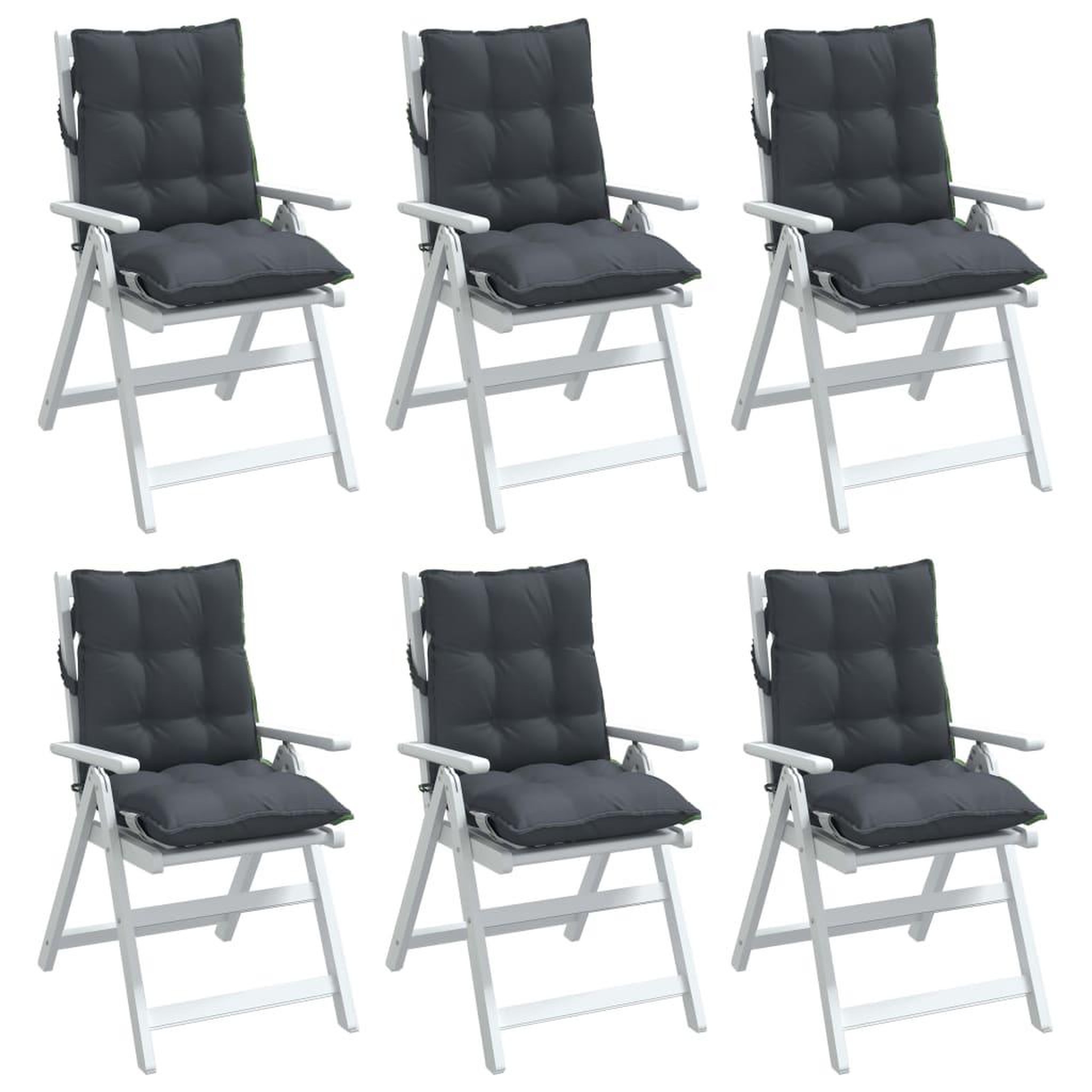 Voir la diapositive 4 : VIDAXL Coussins de chaise a dossier bas lot de 6 anthracite