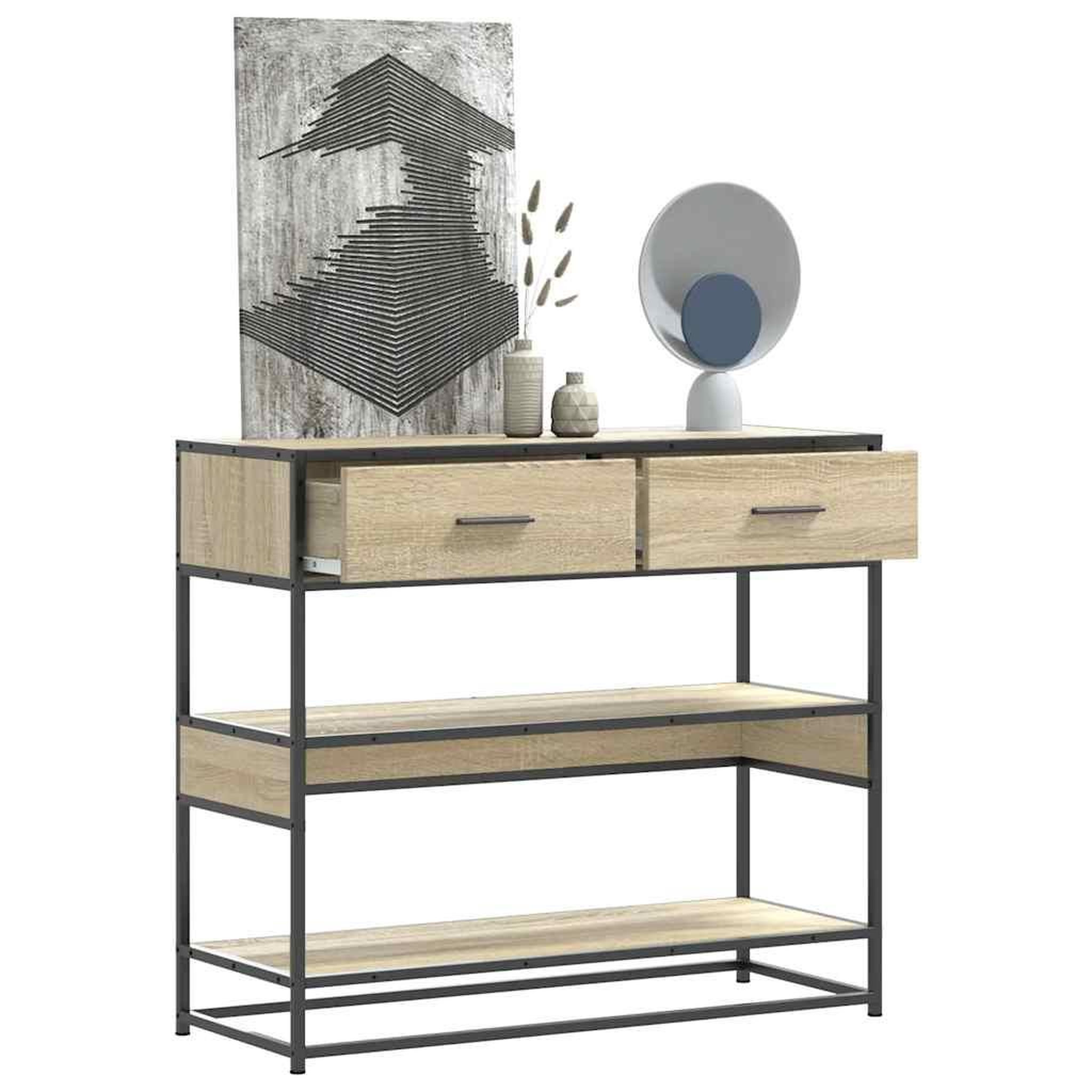 VIDAXL Table console chene sonoma 90x35x80 cm bois d'ingenierie