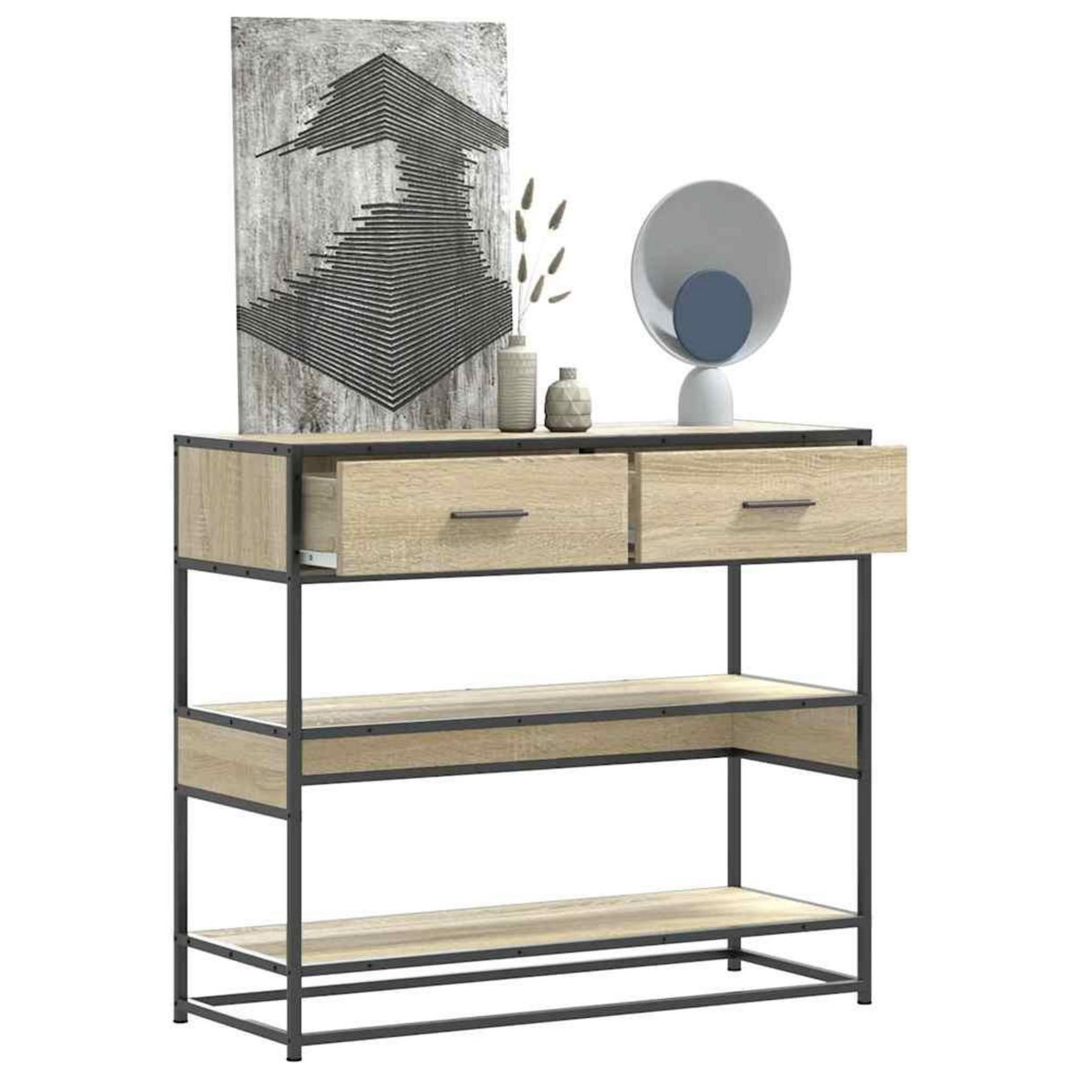 VIDAXL Table console chene sonoma 90x35x80 cm bois d'ingenierie