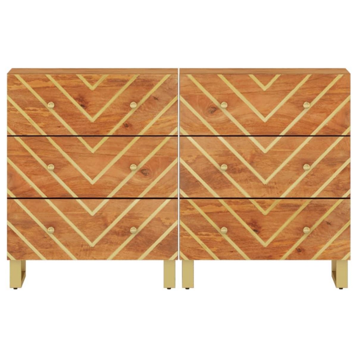 VIDAXL Armoires laterales 2 pcs marron et noir 60x33,5x75 cm