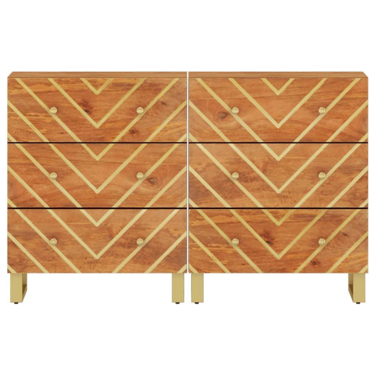 VIDAXL Armoires laterales 2 pcs marron et noir 60x33,5x75 cm