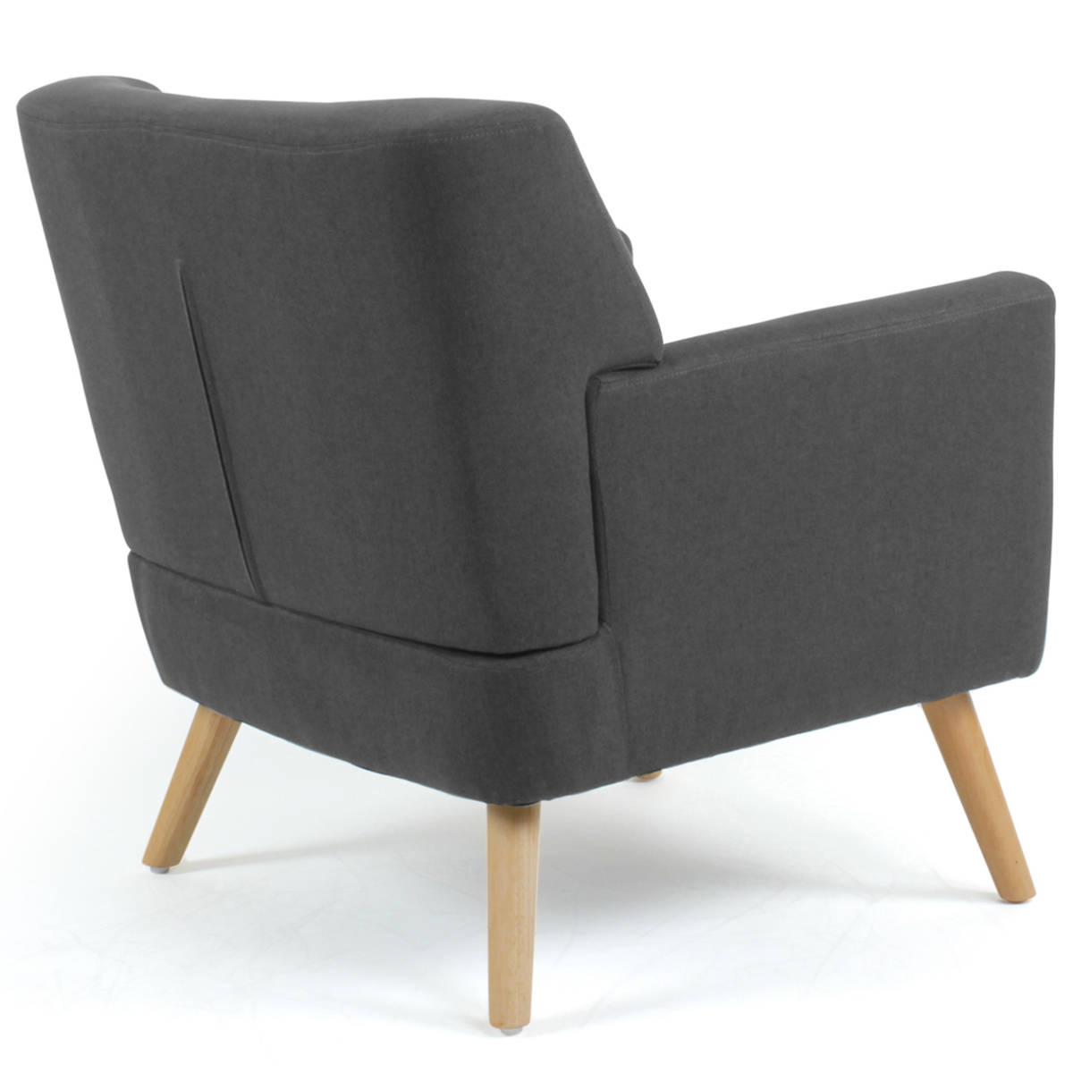 ID MARKET Fauteuil scandinave LIV en tissu gris anthracite