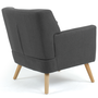 Voir la diapositive 4 : ID MARKET Fauteuil scandinave LIV en tissu gris anthracite