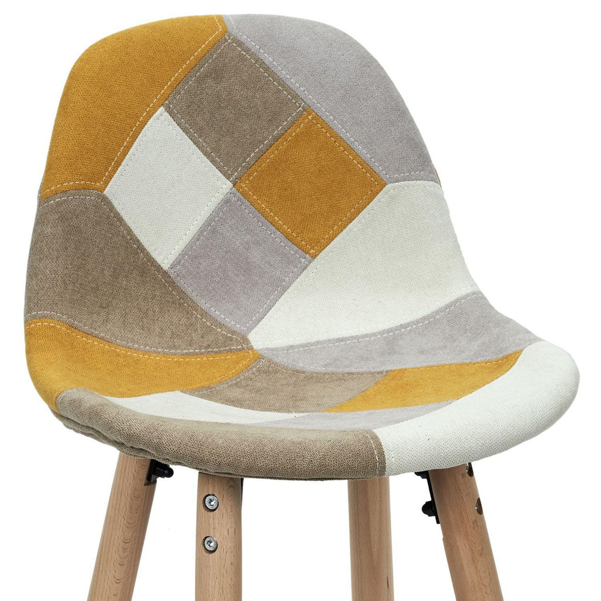 TOILINUX Lot de 2 Tabourets de bar Patchwork