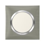 Legrand Plaque simple Dooxie, LEGRAND, inox brossé