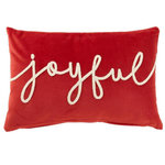 Paris Prix Coussin Déco en Velours  Joyful  30x45cm Rouge