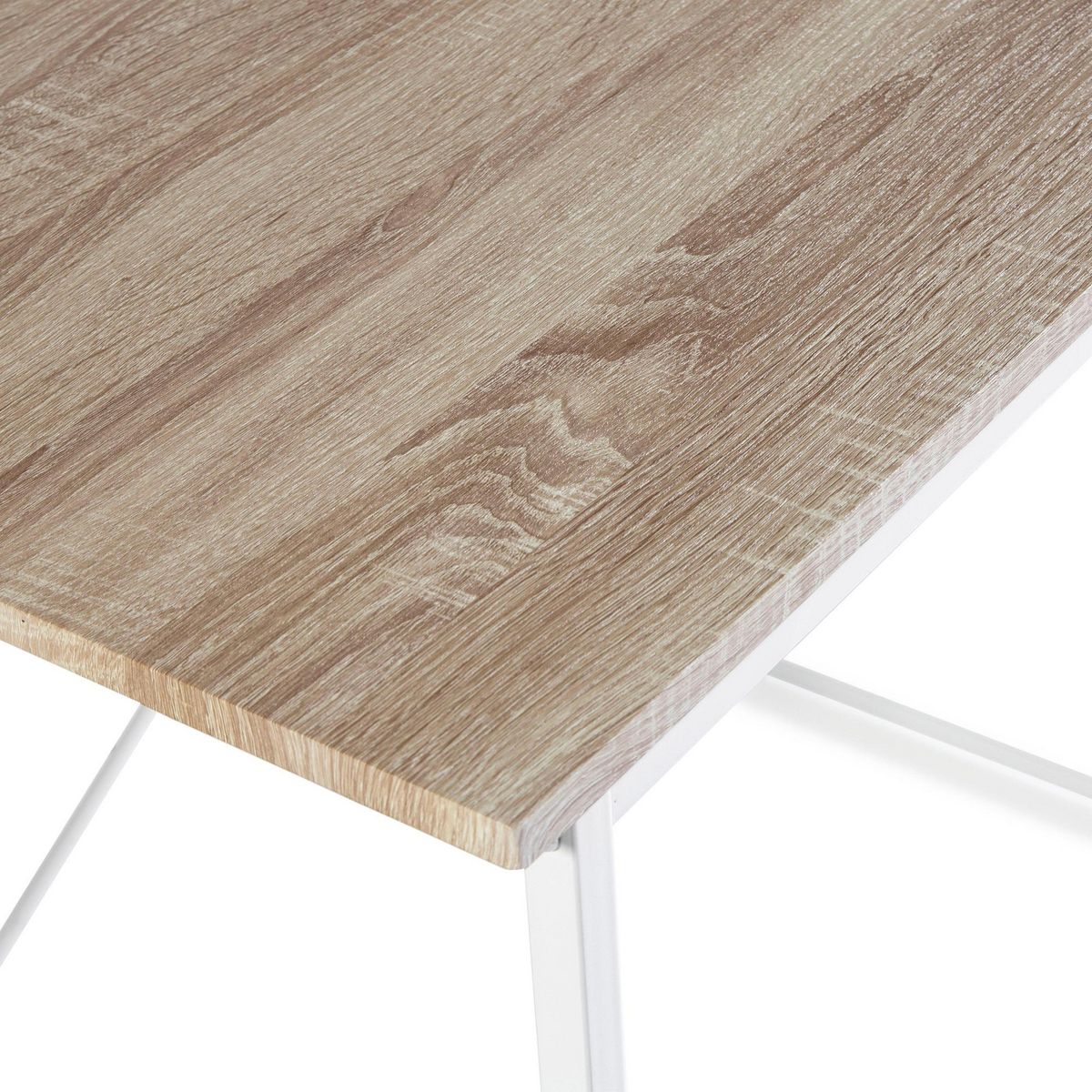 VS VENTA-STOCK Bureau Cáceres Blanc,Table pour PC, Style Industriel, 90 cm Longueur