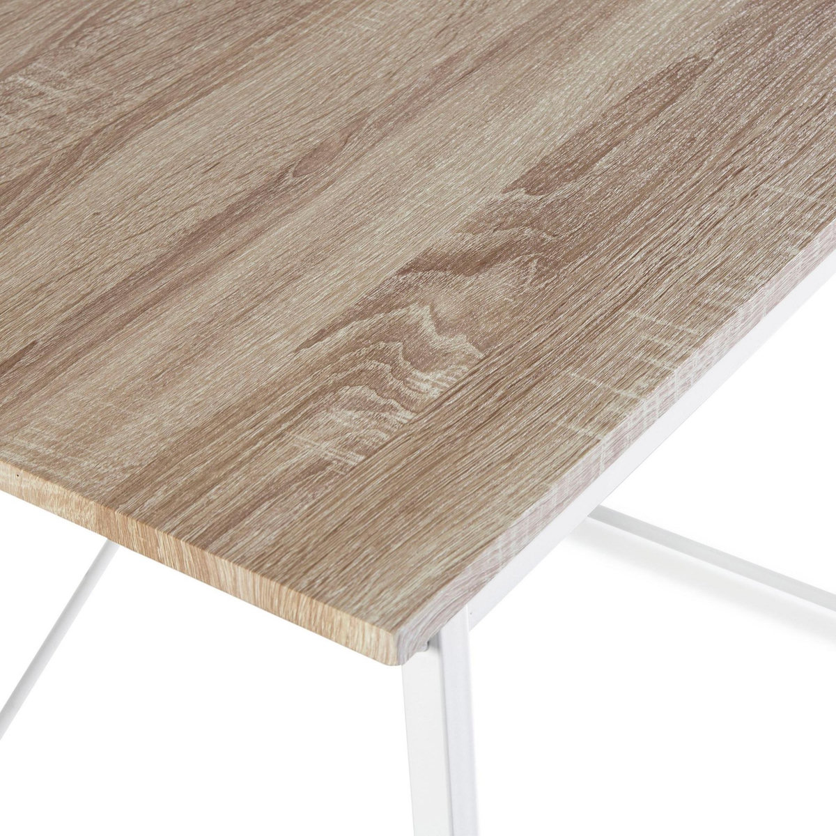 VS VENTA-STOCK Bureau Cáceres Blanc,Table pour PC, Style Industriel, 90 cm Longueur