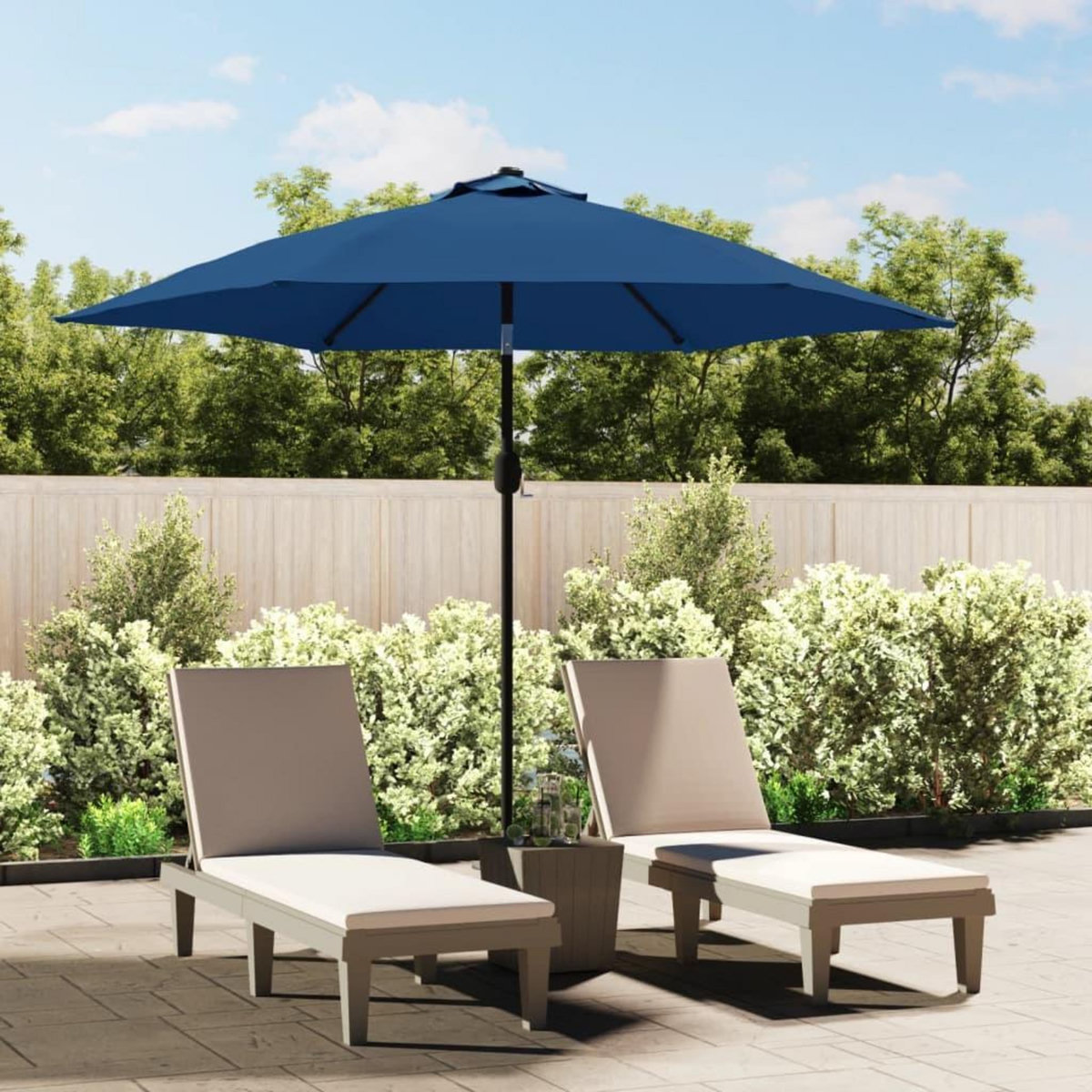 VIDAXL Parasol d'exterieur avec poteau en metal 300 cm Azure