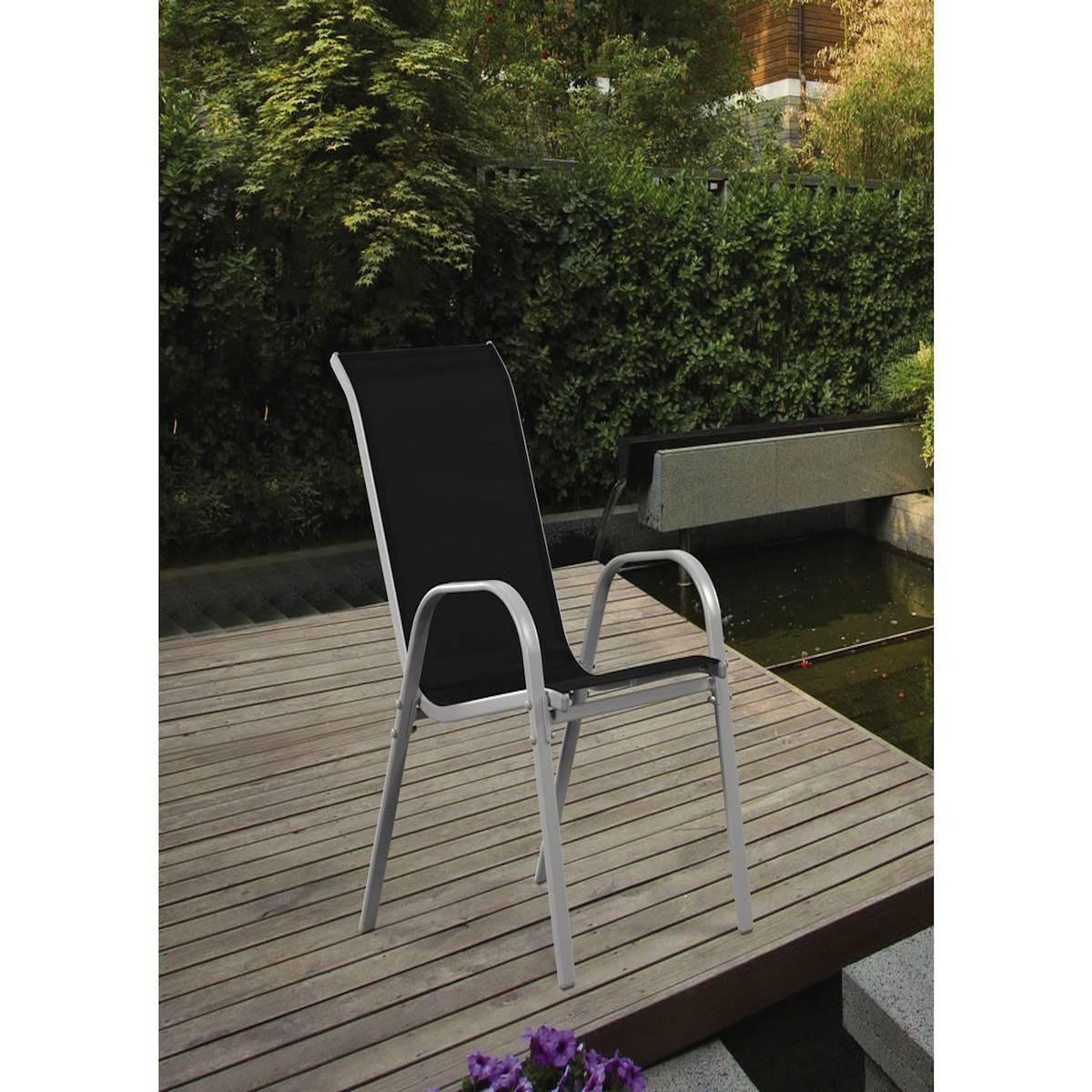 Habitat et Jardin Fauteuil jardin Textilène  Cordoba  - Phoenix - Noir - Lot de 4