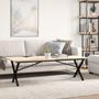 Voir la diapositive 3 : VIDAXL Pieds de table basse cadre en X 140x30x43 cm acier